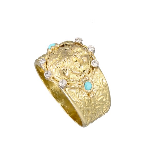Ring Soprana Woman in Yellow Gold Diamante 0.08 Ct ANOG EOLO FASCIA - ANOG EOLO FASCIA